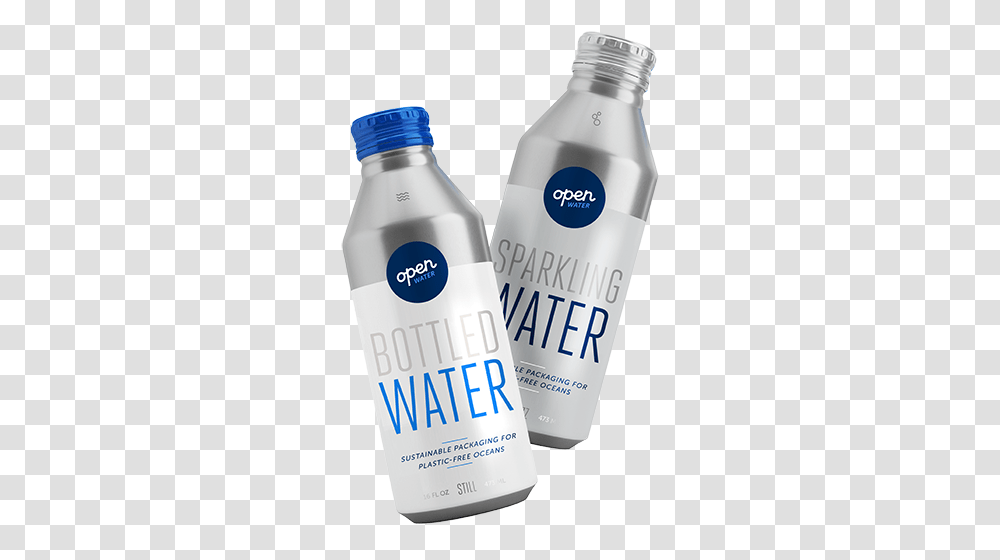 Still And Sparkling Bottled Water In Aluminum Bottles Water In Aluminum Bottles, Shaker, Cosmetics, Lotion, Shampoo Transparent Png