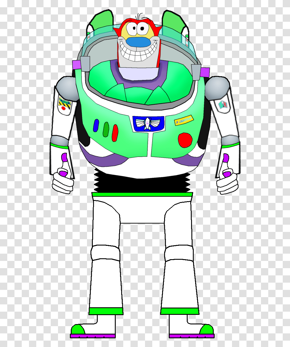 Stimpy As Buzz Lightyear Cartoon, Robot, Helmet, Apparel Transparent Png