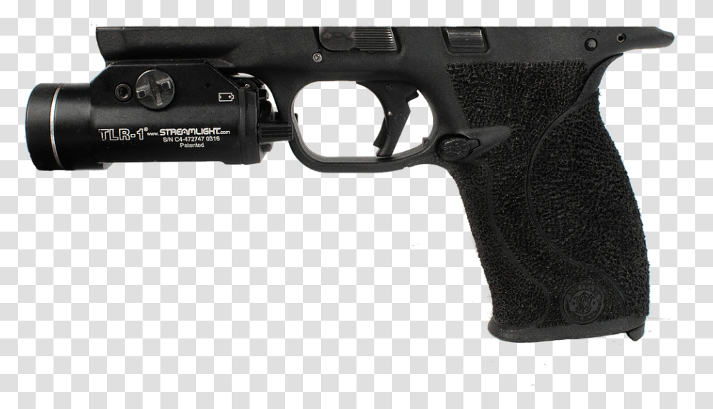 Stippled Smith And Wesson Mampp With Streamlight Tlr 1 Nightstick Twm, Gun, Weapon, Weaponry, Handgun Transparent Png