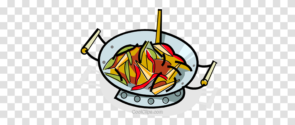 Stir Fry Cooking In A Wok Royalty Free Vector Clip Art, Dish, Meal, Food, Culinary Transparent Png