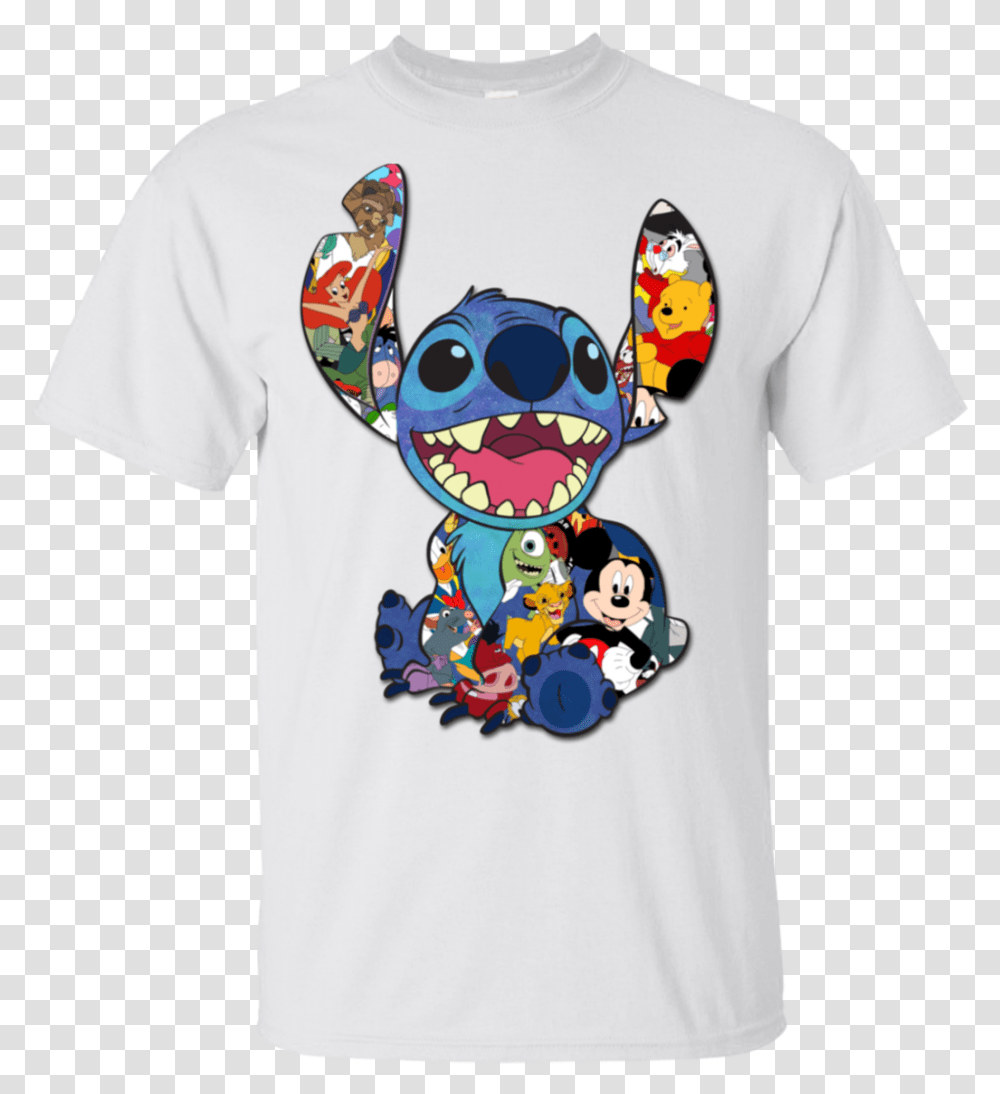 Stitch All Disney Characters Shirts, Apparel, T-Shirt, Label Transparent Png