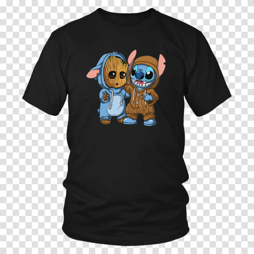 Stitch And Baby Groot T Shirt Superdesignshirt, Apparel, T-Shirt, Sleeve Transparent Png
