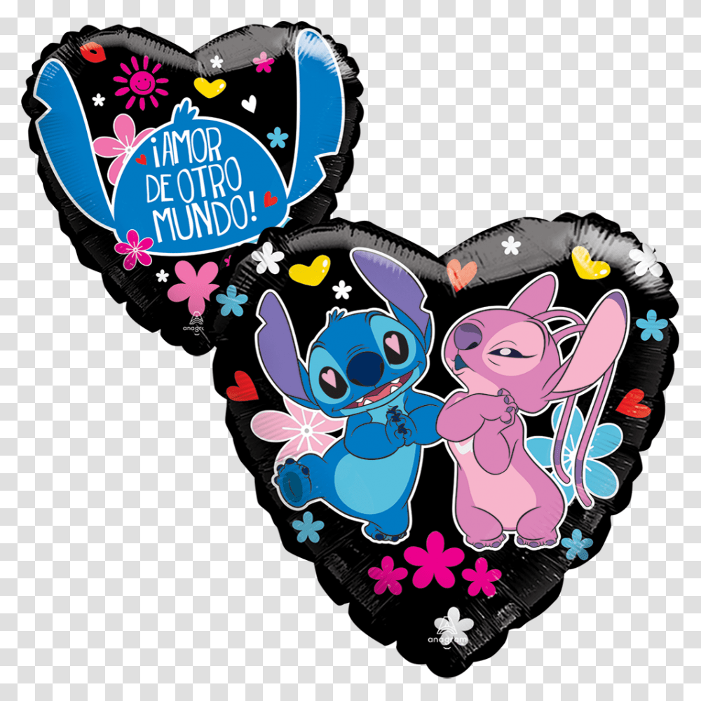 Stitch Con Frases De Amor, Label, Sticker Transparent Png