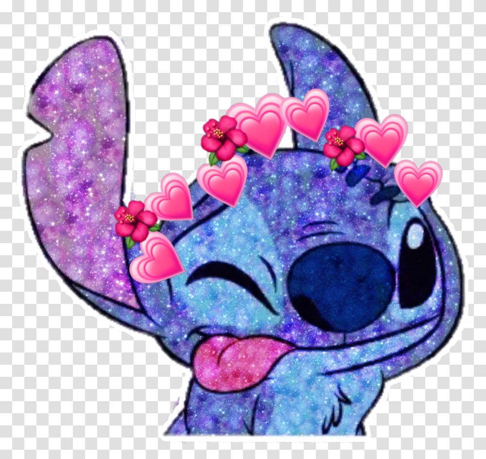 Stitch Cute Love Heartcrown Hearts Heart Stitch With Heart Crown, Purple, Birthday Cake, Dessert, Food Transparent Png