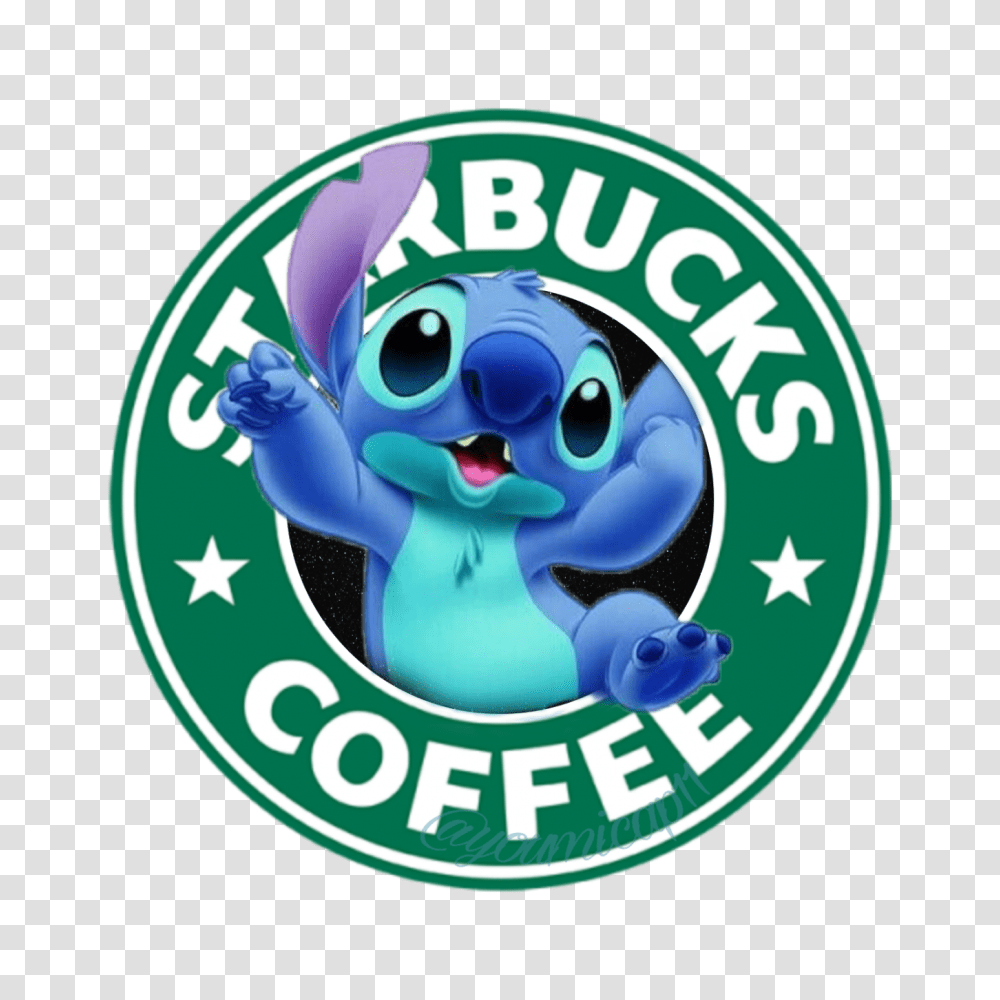 Stitch Disney Logo Starbrush Happy Starbucks, Symbol, Trademark, Text, Badge Transparent Png