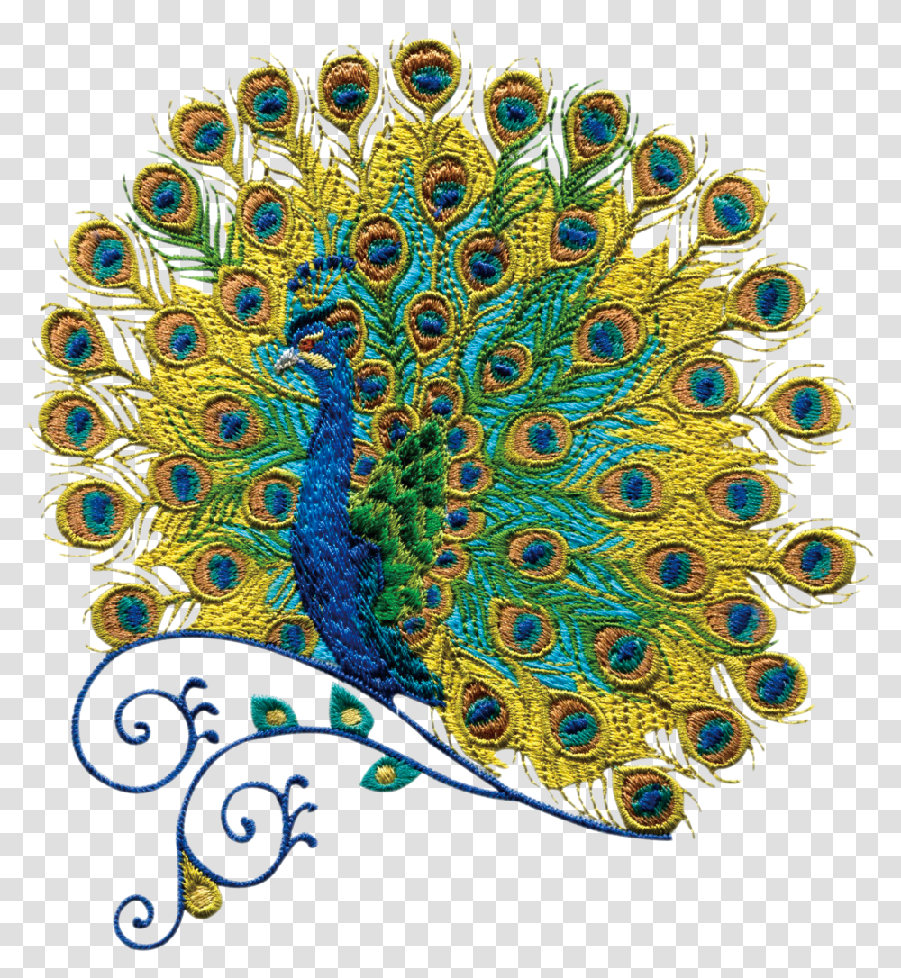 Stitch Quilling Peacock Transprent Free Peacock Embroidery Transparent Png