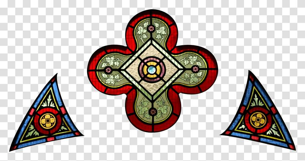 Stjohnsashfield Stainedglass Entrance, Star Symbol, Wall Clock, Number Transparent Png