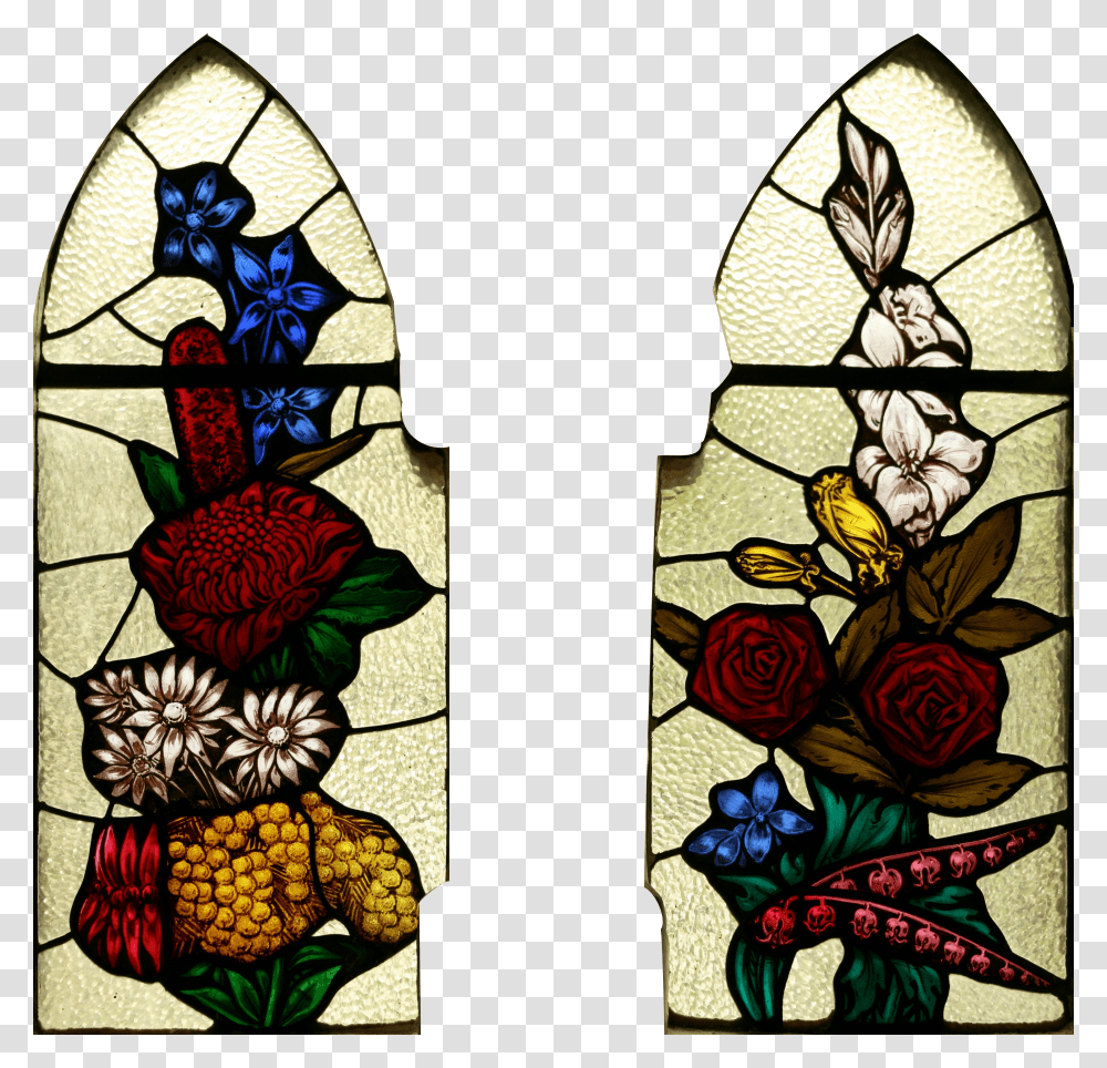 Stjohnsashfield Stainedglass Flowers Transparent Png