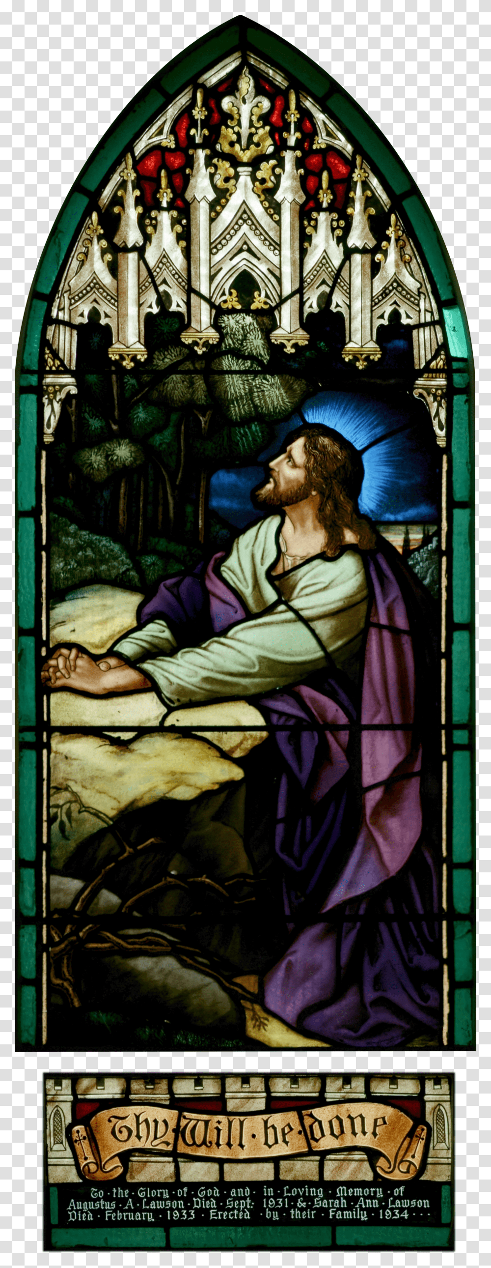 Stjohnsashfield Stainedglass Gethsemane Stained Glass Window Transparent Png
