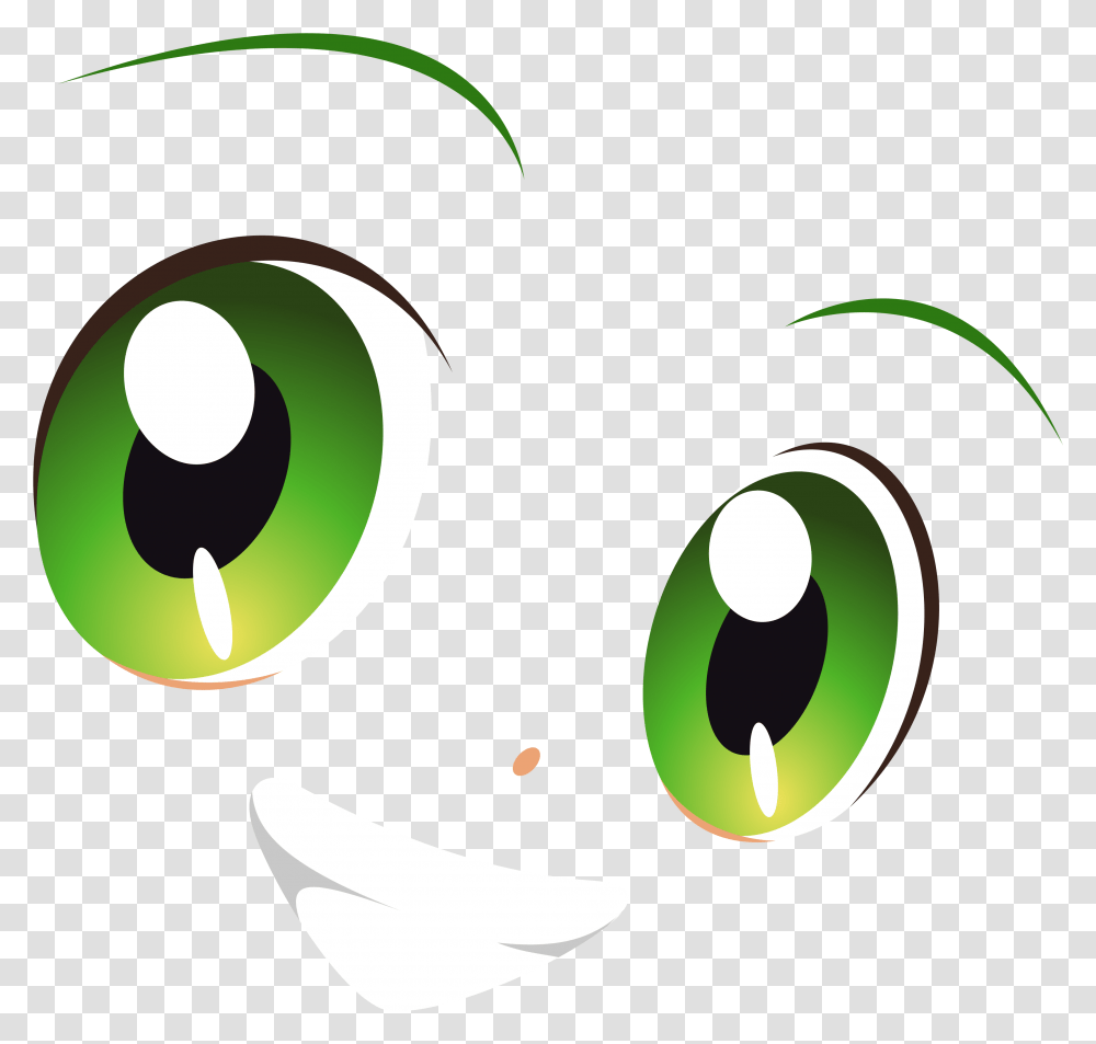 Stock Green Eyes Smile Yotsuba By Anime Face Green, Graphics, Art, Text, Symbol Transparent Png