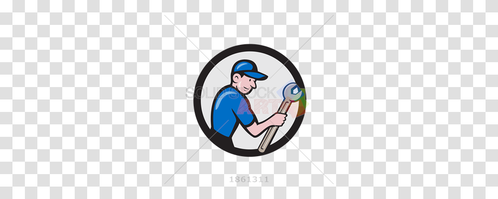 Stock Illustration Of Cartoon Handyman In Blue Profile Holding, Person, Sport, People, Silhouette Transparent Png
