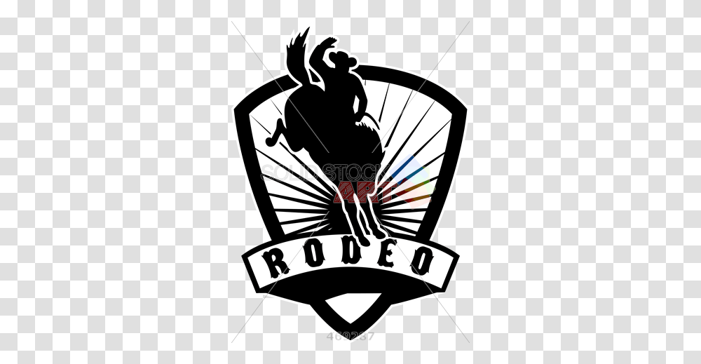 Stock Illustration Of Cartoon Illustration Of Rodeo Bucking Bronco, Emblem, Logo, Trademark Transparent Png