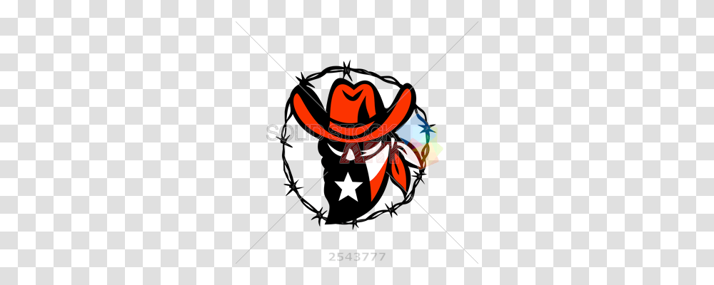 Stock Illustration Of Cartoon Texas Cowboy In Red Hat Inside, Pirate, Knight Transparent Png