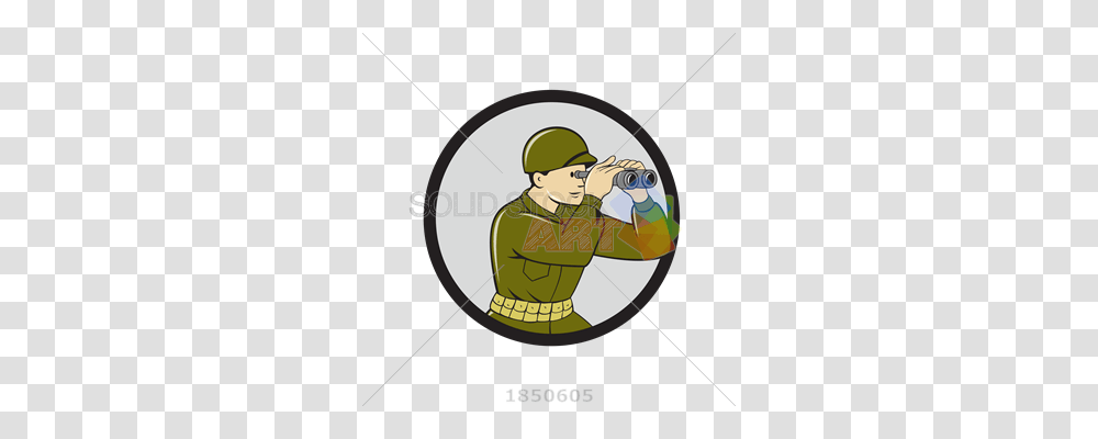 Stock Illustration Of Cartoon Ww2 Soldier Looking Through, Person, Sport, Fencing, Armor Transparent Png