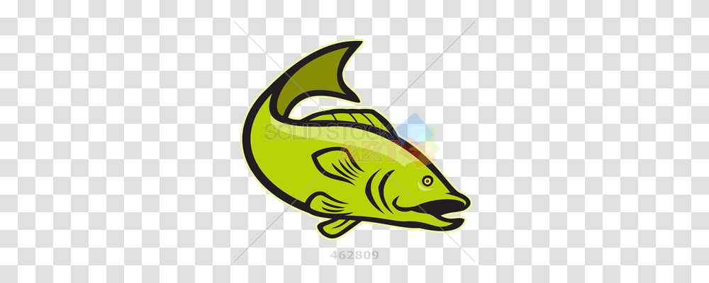 Stock Illustration Of Largemouth Bass In Green Cartoon Logo, Animal, Fish, Sea Life, Perch Transparent Png