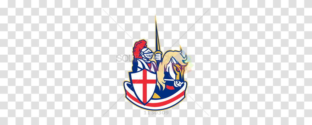 Stock Illustration Of Vector Knight With Sword Horse England Flag, Armor, Weapon, Weaponry, Shield Transparent Png