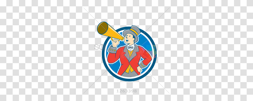 Stock Illustration Of Vector Male Circus Ringmaster Holding Orange, Person, Human, Armor, Shield Transparent Png