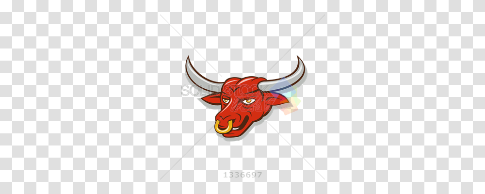 Stock Illustration Of Vector Red Texas Longhorn Bull Head, Costume, Bow, Smoke Pipe, Animal Transparent Png