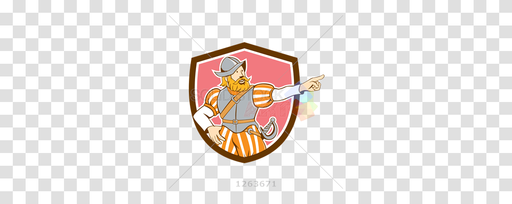Stock Illustration Of Vector Spanish Conquistador In Grey Orange, Armor, Shield, Poster, Advertisement Transparent Png