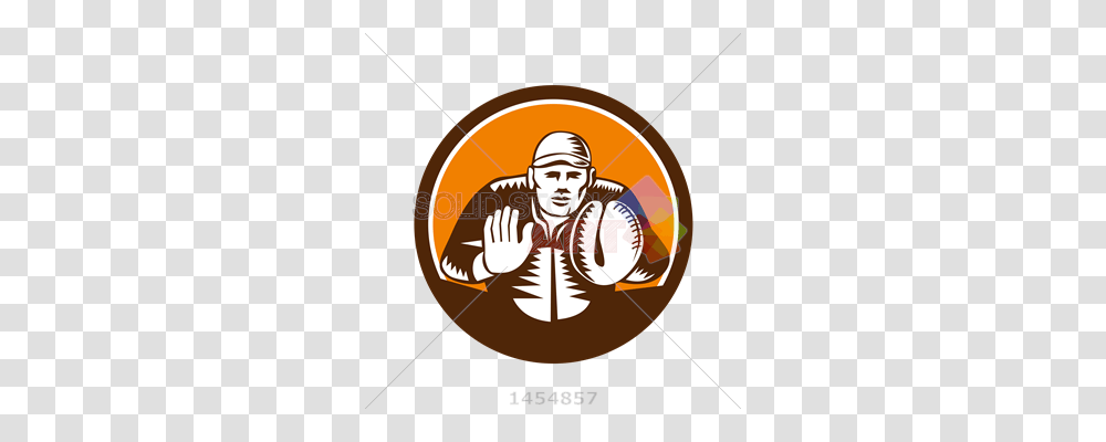 Stock Illustration Of Vector Woodcut Baseball Catcher Frontal, Person, Logo, People Transparent Png