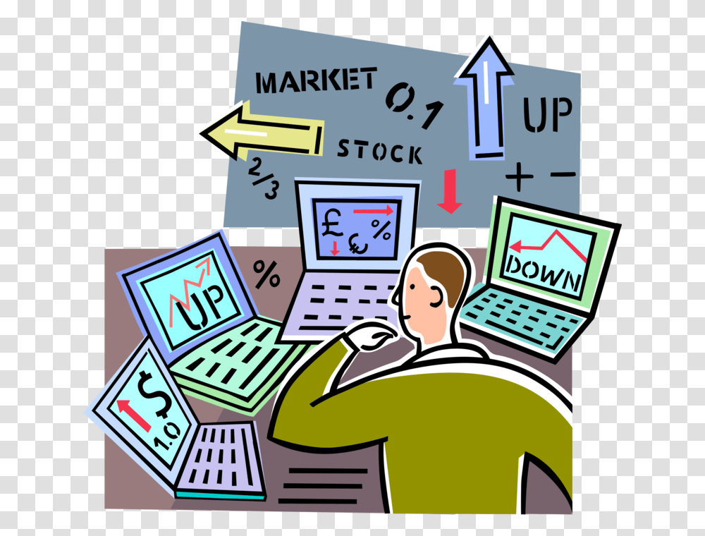 Stock Market Clipart Computer Analyst, Poster, Label, Word Transparent Png
