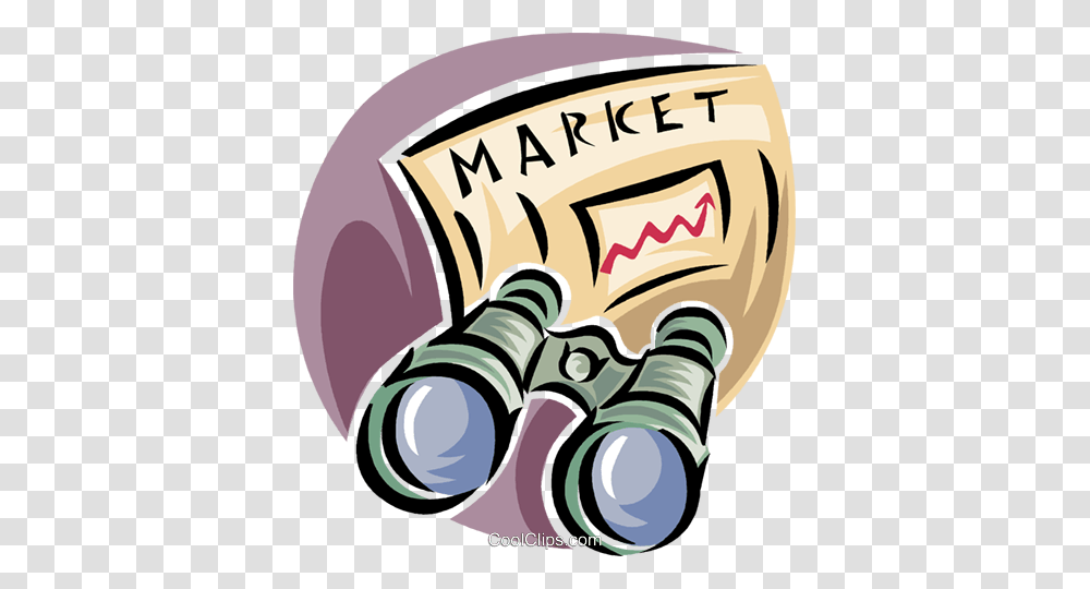 Stock Market Outlook Royalty Free Vector Clip Art Illustration, Binoculars, Poster, Advertisement Transparent Png