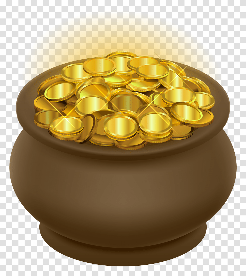 Stock Pot Of Gold Coins Clipart Pile Transparent Png