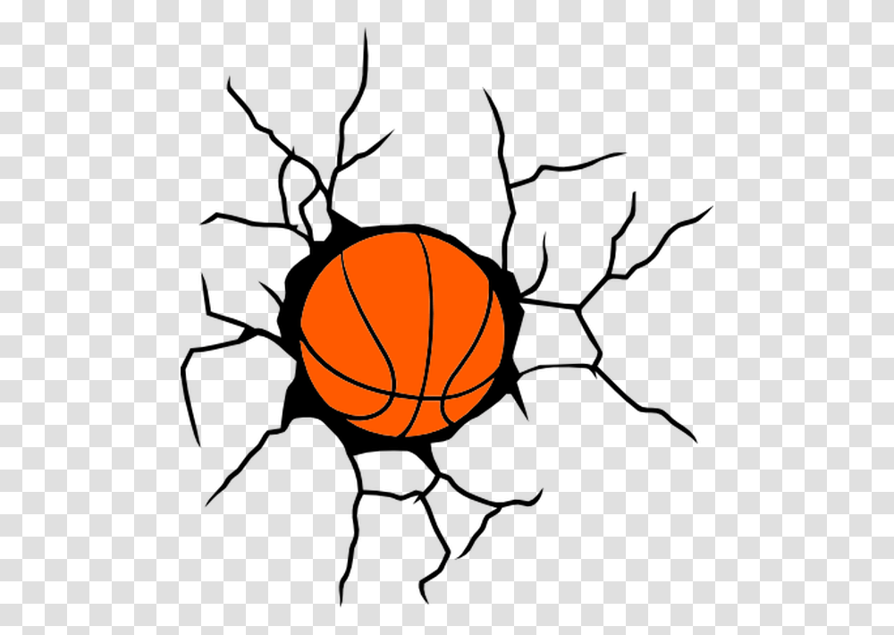 Stock Vector Broken Wall With Basketball Cracked Wall Golf Ball, Sphere, Outdoors, Sky, Nature Transparent Png