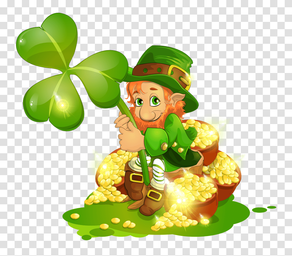 Stock Vector St Patrick Day Clip Art Desk Clipart, Elf, Green, Plant, Birthday Cake Transparent Png
