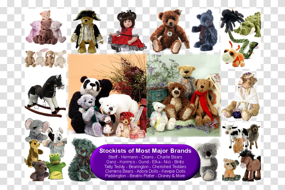 Stockists Of Most Major Brands Teddy Bear, Toy, Plush, Collage, Poster Transparent Png