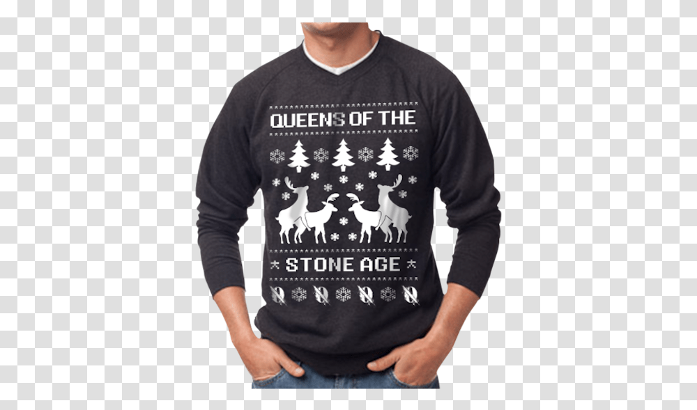 Stone Age Death From Above 1979 Qotsa Christmas Sweater, Clothing, Apparel, Sweatshirt, Person Transparent Png