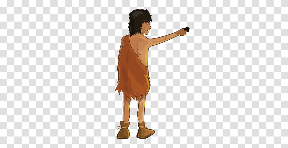 Stone Age Man Hunting Stone Age Human Animation, Sleeve, Clothing, Person, Back Transparent Png