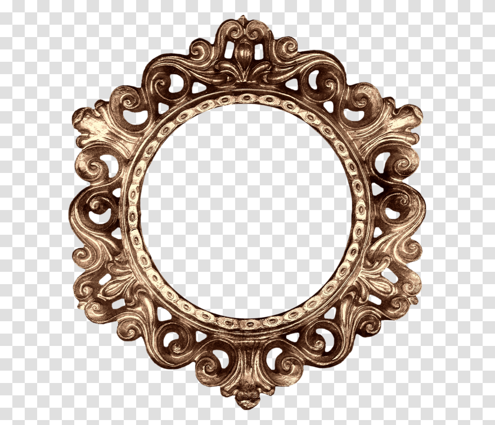 Stone Border Vintage Picture Frame, Gate, Oval, Gold, Mirror Transparent Png
