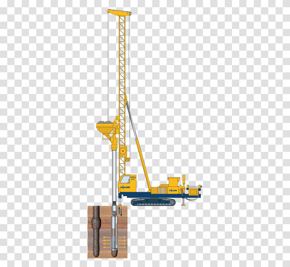 Stone Column Vibrocat Machine, Construction Crane Transparent Png