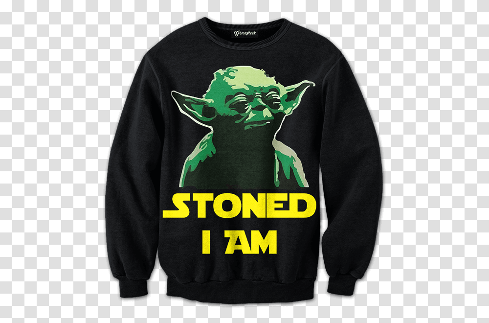 Stoned Yoda, Apparel, Sweatshirt, Sweater Transparent Png