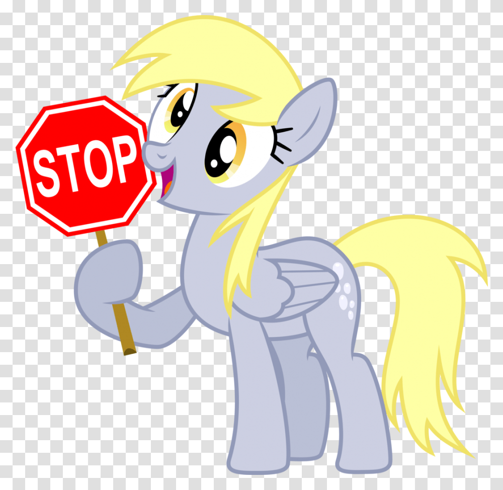 Stop Derpy Hooves Pony Rainbow Dash Applejack Yellow Derpy Hooves Flag, Sign, Road Sign, Stopsign Transparent Png
