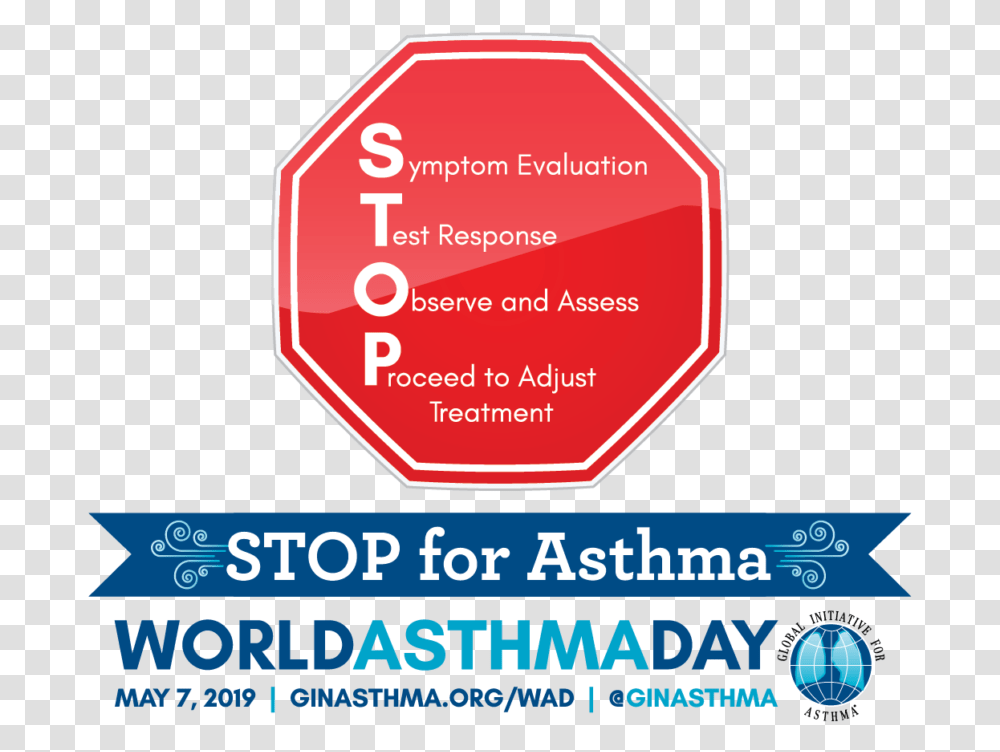 Stop For Asthma Asthma Awareness, Sign, Road Sign, Advertisement Transparent Png