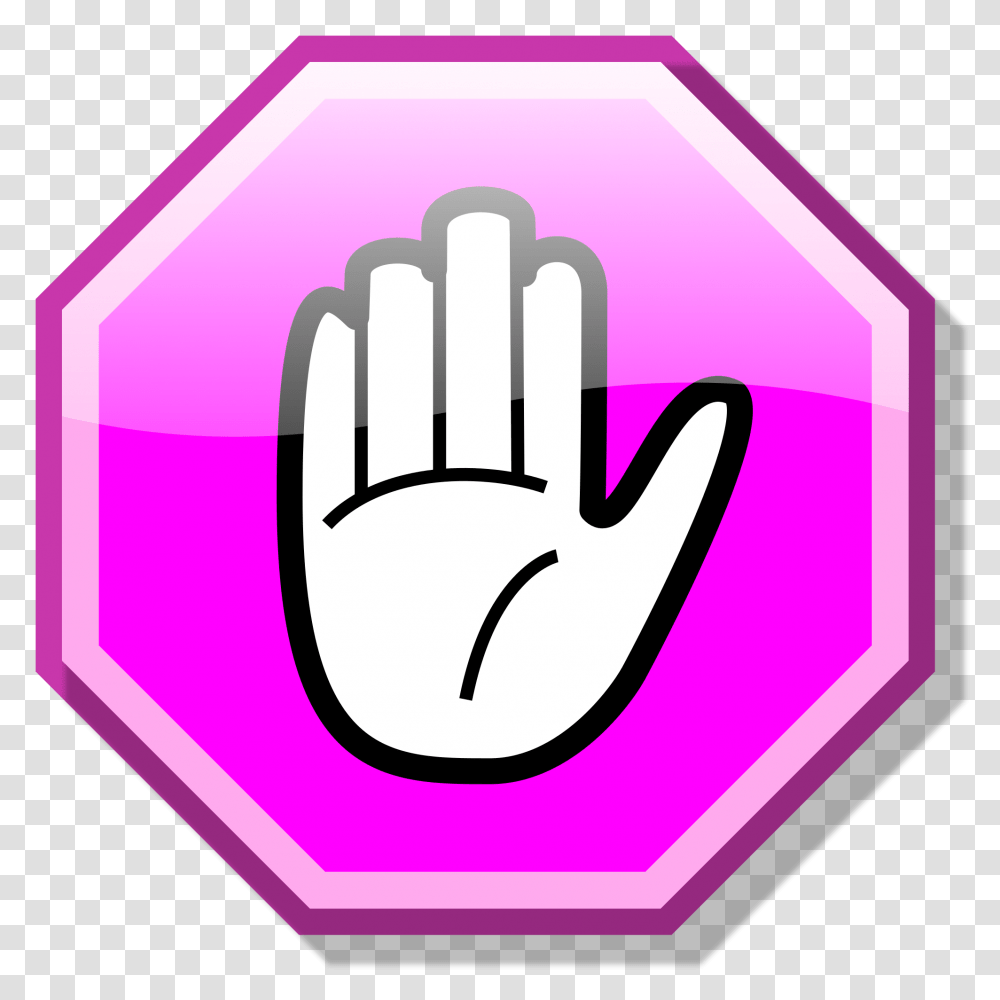 Stop Hand Nuvola Pink, Road Sign, Stopsign, Label Transparent Png