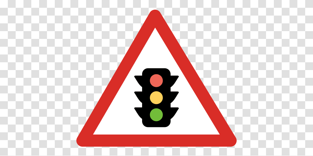 Stop Light Ahead Sign Icon And Svg Vector Free Download London, Symbol, Traffic Light, Road Sign Transparent Png