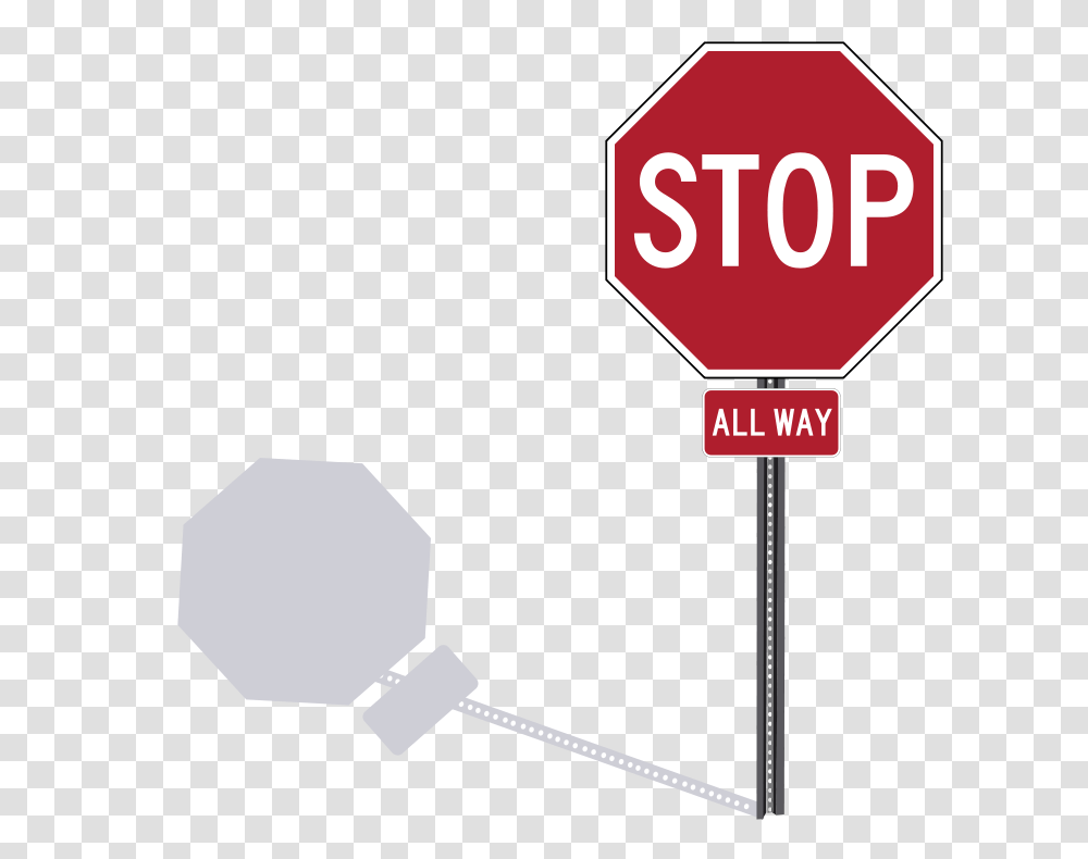 Stop Sign On Post, Transport, Stopsign, Road Sign Transparent Png