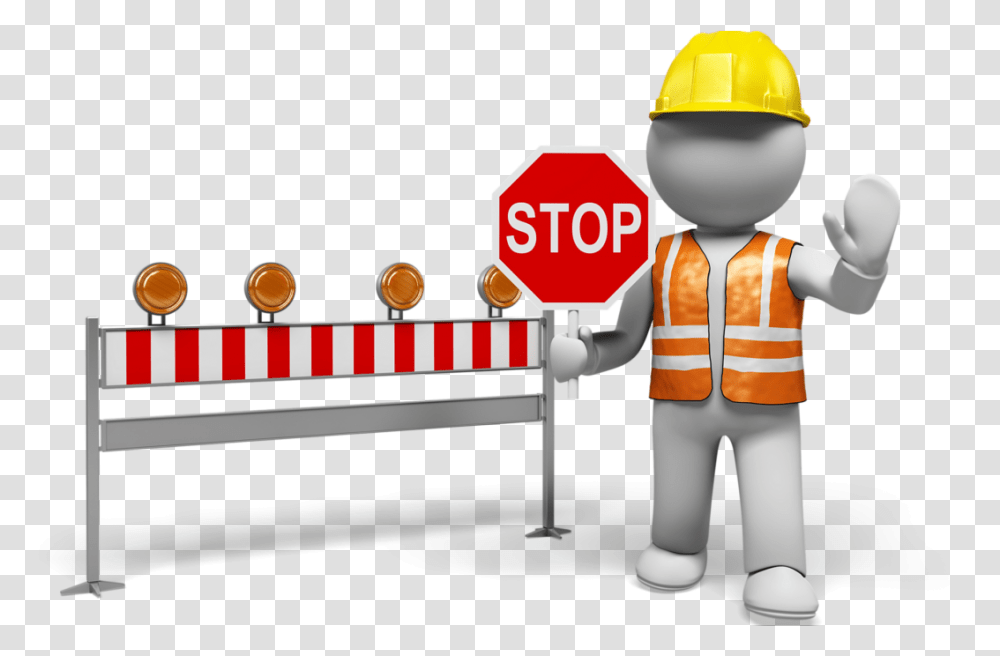Stop Sign, Road Sign, Person, Hardhat Transparent Png