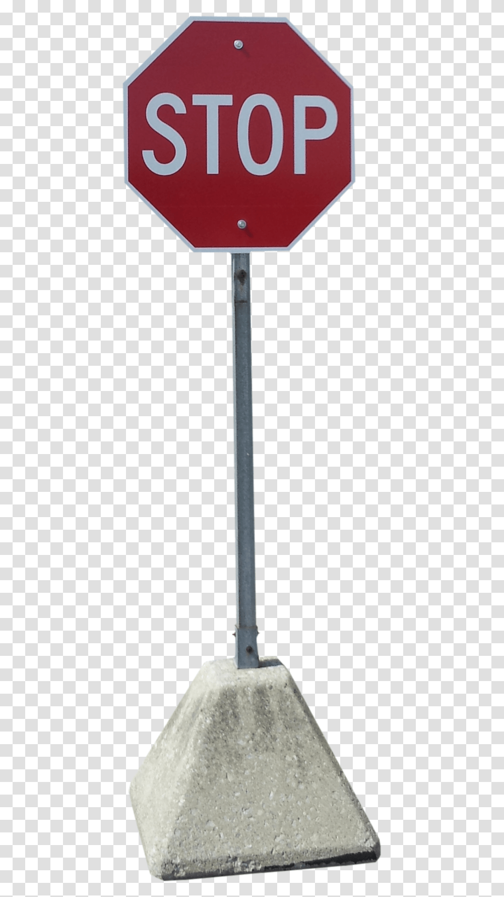 Stop Sign With Concrete Base, Person, Road Sign, Lamp Post, Path Transparent Png