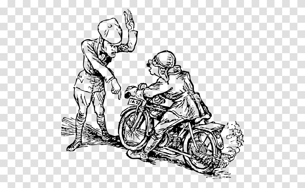 Stop That Motorcycle Clip Art For Web, Vehicle, Transportation, Person, Drawing Transparent Png