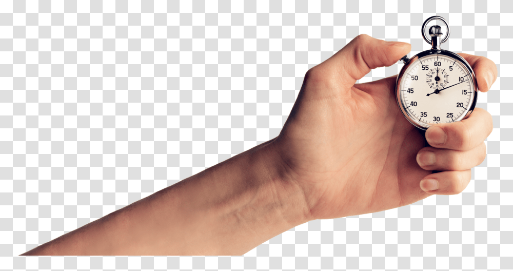 Stopwatch Stopwatch With Hand, Person, Human, Wrist, Arm Transparent Png