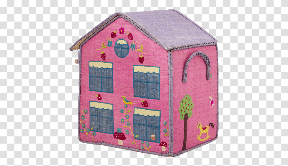 Storage Box Pink House Rice Raffia Ice Cream, Home Decor, Purse, Handbag, Accessories Transparent Png