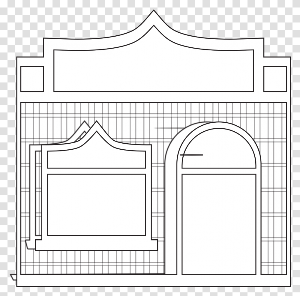Store Front Clip Art Black And White, Architecture, Building, Interior Design, Indoors Transparent Png