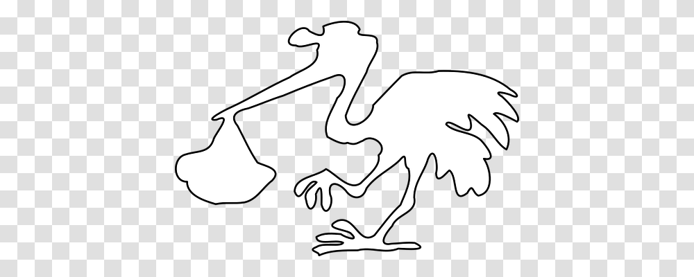 Stork Person, Stencil, Silhouette Transparent Png