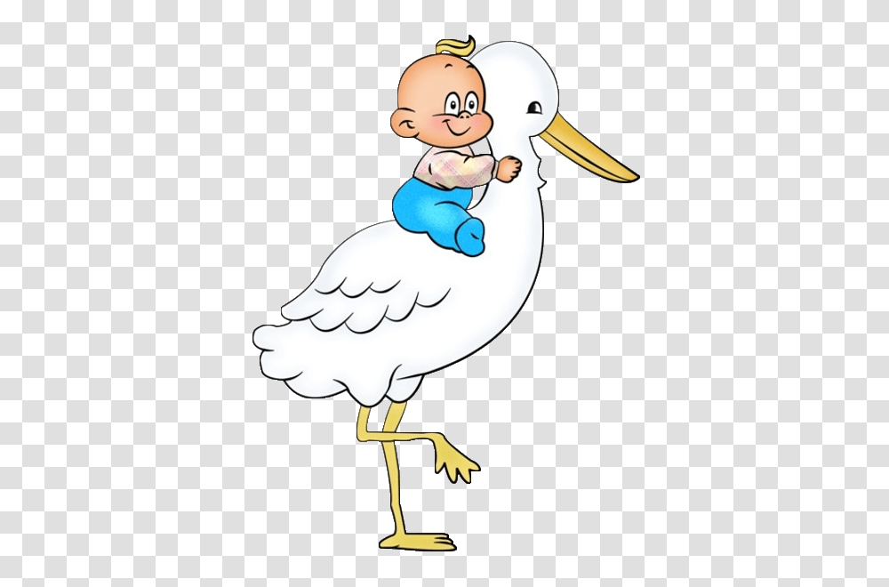 Stork Carrying Baby Boy Cartoon Clip Art Images Aisty Baby, Bird, Animal, Duck, Beak Transparent Png