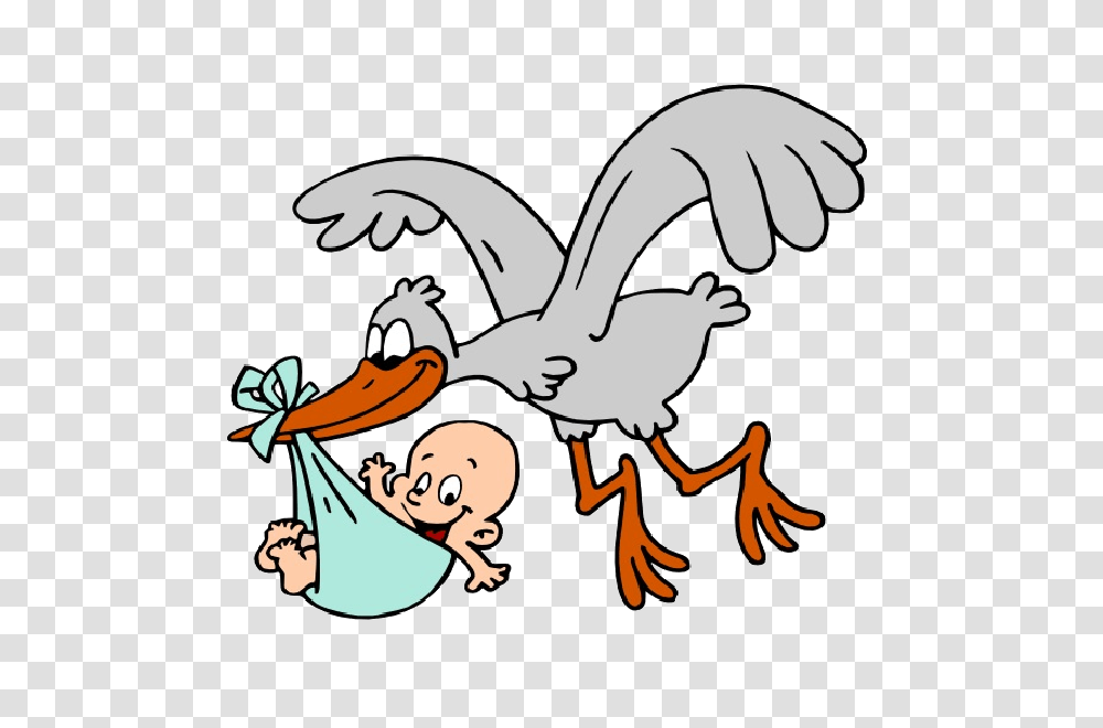 Stork Carrying Baby Boy Cartoon Clip Art Images Aisty, Bird, Animal, Poster, Flying Transparent Png