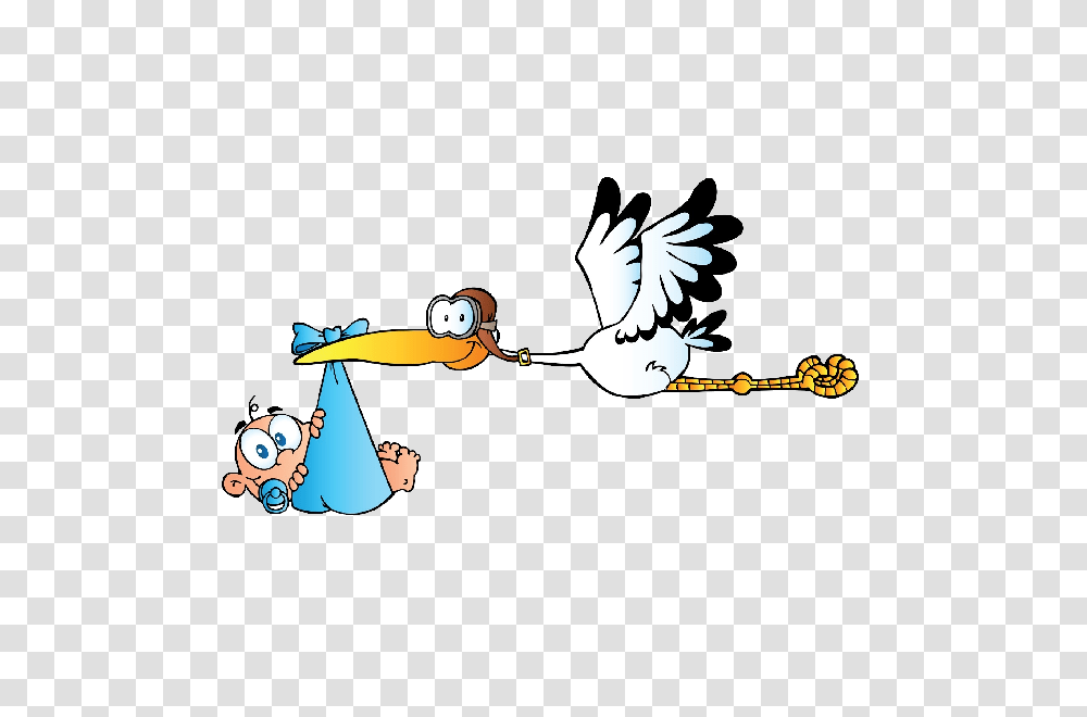 Stork Carrying Baby Boy Cartoon Clip Art Images Artwork Of Birds, Apparel, Animal, Hat Transparent Png